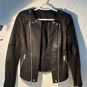 BCBGMaxAzria Black Leather Moto Jacket